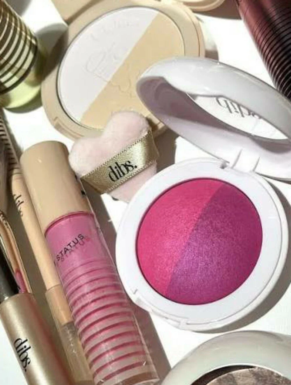 👡Face Need👡BNIB DIBS Beauty Travel Size VIP PINK The Duet Baked Blush Duo!